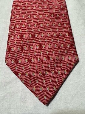 Bijoux Terner Men's Silk Tie Patterned Pink Hand Made Necktie 4" X 60"